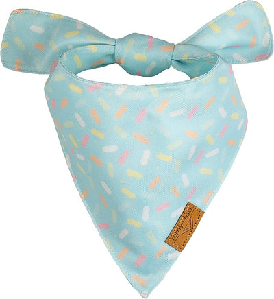 Remy+Roo Dog Bandanas - 2 Pack | Birthday Dog Bandanas Set | Premium Durable Fabric | Patented Shape Bandanas for Dogs (Birthday Party Celebration, XL)