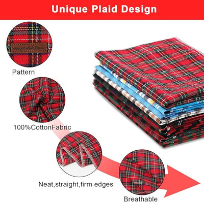 Unique Style Paws Dog Christmas Bandanas 1PC Washable Cotton Triangle Dog Scarfs for Small Medium Large Dogs and Cats-New Green Grid-L