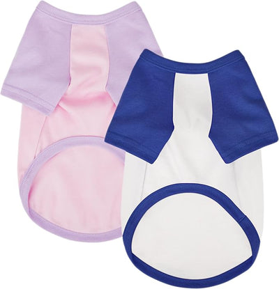 Stylish 2PCS Color Block Dog Shirt: Premium Polyester, Comfortable, Breathable, and Wrinkle-Resistant. Perfect Apparel for Small, Medium, & Large Dogs, a Must-Have for Pet Lovers 2XL
