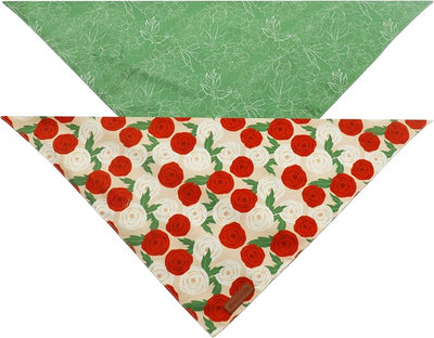 Realeaf Spring Dog Bandanas 2 Pack,Floral Pet Scarf for Boy and Girl, Premium Durable Fabric, Seasonal Bandana for Dogs (X-Large)