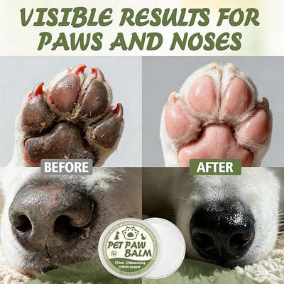 Dog Paw Balm, Paw Moisturizer for Dogs, Contains Coconut Oil, Nourishing and Moisturizing, Suitable for Dry, Cracked Paws and Noses, 60g