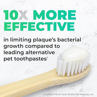 Tartar Shield® Pro Care Natural Coconut Dental Kit for Dogs & Cats, VOHC Accepted, Toothpaste with Toothbrush & Finger Brush, Clinically Proven Plaque, Tartar & Halitosis Reduction, 3 oz.
