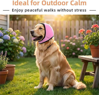 Dog Ear Muffs, No Flap Ear Wrap for Hematoma, Waterproof Calming Hoodie for Bathing, Grooming, Drying & Noise Relief