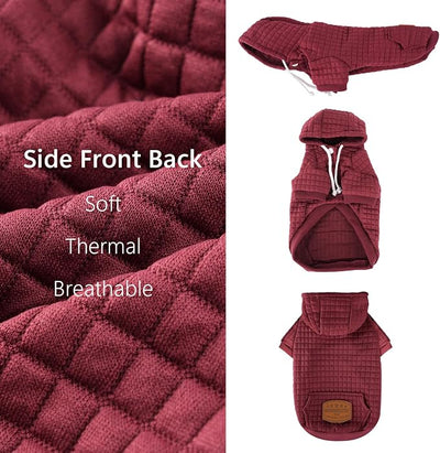 2 Pack Dog Hoodie Sweaters for Small Medium Dogs Warm Dog Clothes for Large Dogs Soft Waffle-Like Laminated Sweatshirt Bulldog (Dark Green+Wine Red, M (Back: 15.5",Chest: 21.6", Neck: 13"))