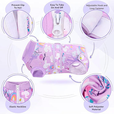 Lukovee Recovery Suit for Dogs, Zipper On Dog Surgery Suit for Female Male Dog, Onesies Bodysuit Prevent Licking Spay Abdominal Wounds Bandages E-Collar Alternative (Purple, XL)