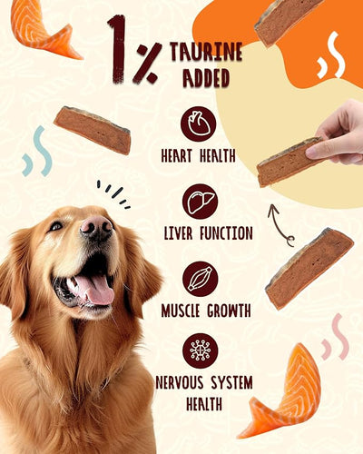 PAWUP Salmon Dog Treats, Smoked Salmon Jerky with Fish Skin, High Protein Fish Jerky for Dogs, Omega 3-6 & Taurine, Gentle on Sensitive Stomachs, 12.5 oz