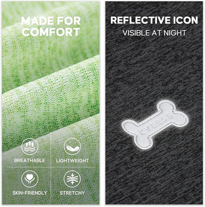 KYEESE 2Pack Dog Shirt, Lightweight Sun Protection Sleeveless Dog T Shirts for Small Dogs, Breathable Pet Reflective Tank Top Summer Dogs Clothes for Outdoor Walking, Green+Grey, L