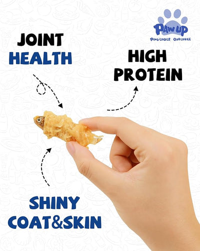 PAWUP Chicken Wrapped Fish Dog Treats, High Protein Omega-3 Snacks | Training Rewards for Small, Medium & Large Dogs, Natural Dog Chews, 10.5 oz