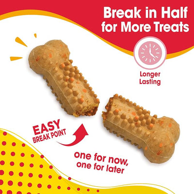 Nylabone Nubz Flavor Bursts Natural Dog Chew Treats for Small Dogs, Long Lasting Chew Bones Made in the USA, Grain-Free Dog Treats, Bacon & Cheese Flavor, for Dogs Over 30 lbs. (7 Count)