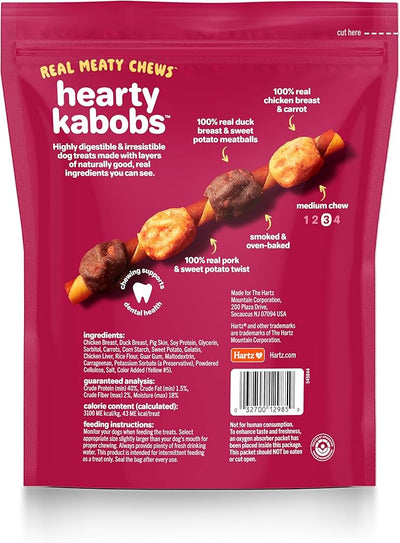 Oinkies Hearty Kabobs Rawhide‑Free Dog Treats, 18 Count