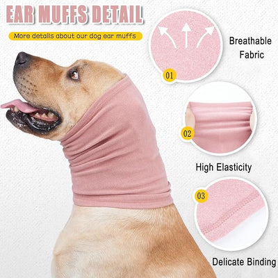 Meifsou Calming Hoodie for Dogs - Stretchy Dog Ear Cover, No Shake Anxiety Head Wrap Quiet Ears, Pet Snoods for Thunder, Lightning, Fireworks, Vet Visits, Grooming, Rabbit Plush Fabric, Yellow M