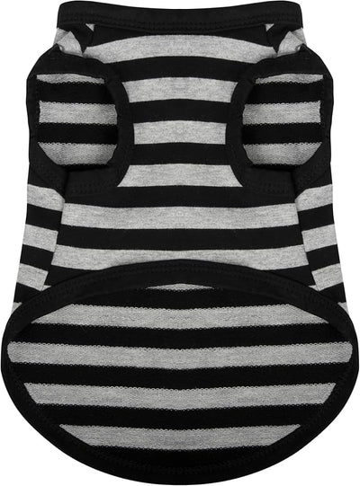 Paiaite Dog Striped Shirt Happy Color Cotton Sleeveless Puppy Pet Shirts Breathable Apparel Tank Top Colorful Puppy Sweatshirt Clothes for Small Medium Dogs Grey 3XL