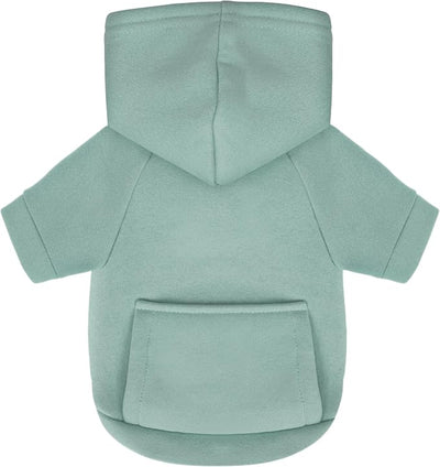 Winter Dog Hoodie with Pockets - Solid Color Polycotton Sweatshirt for Small, Medium, and Large Dogs - Soft, Warm, Cozy Pet Clothing for Cold Weather - Ideal for Outdoor Walks.Cyan Blue-L