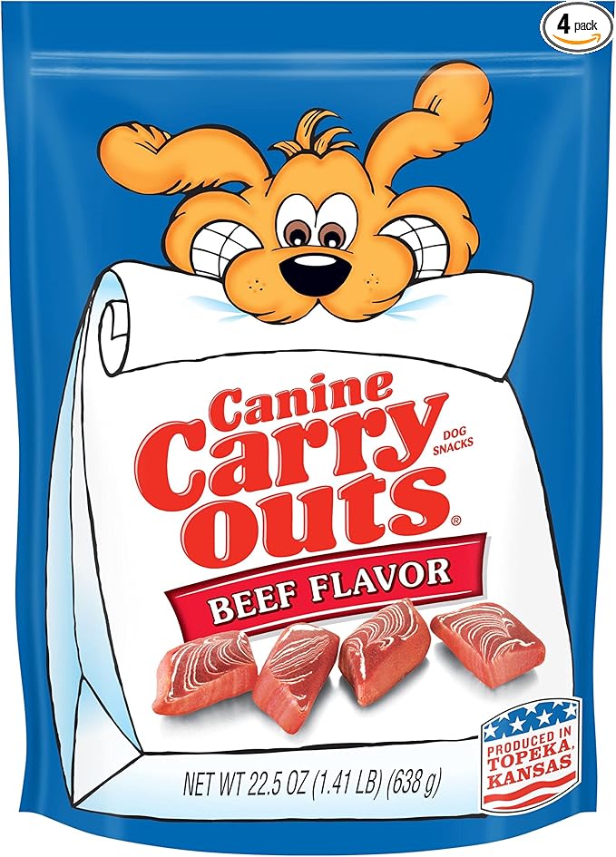 Canine Carry Outs Dog Treats, Beef Flavor, 22.5 Ounce (Pack of 4)