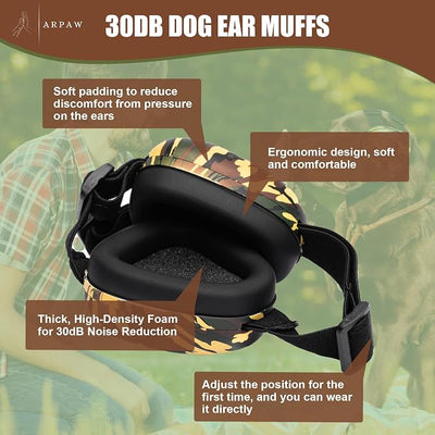 Dog Ear Muffs for Noise Protection 30db - Dog Noise Cancelling Headphones for Hearing Protection (S)