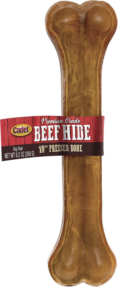 Cadet Premium Grade Pressed Beef Hide Bones 10 Inch, 1 Pack