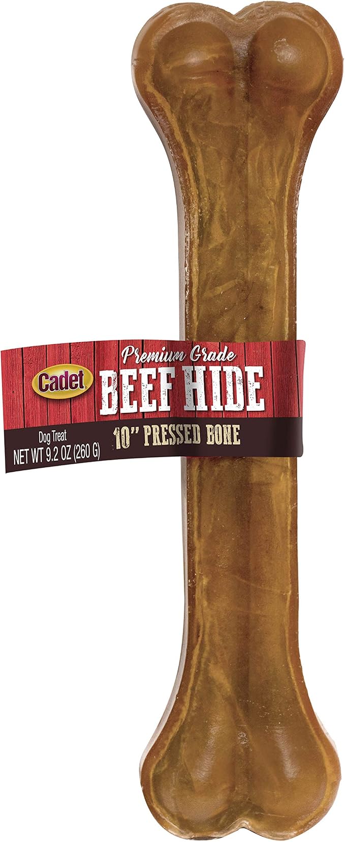 Cadet Premium Grade Pressed Beef Hide Bones 10 Inch, 1 Pack