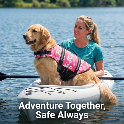 Doglay Dog Life Jacket with Rescue Handle, Dog Life Vest for Swimming Boating, Adjustable Reflective Puppy Swim Vest with Superior Buoyancy for Small Medium Large Dogs