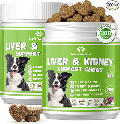 Liver Support for Dogs, Milk Thistle for Dogs - Detox, Metabolic, Dog Multivitamin Supplement for Liver and Kidney Support & Immune Health, 400 Soft Chews
