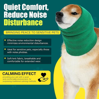 Dog Calming Hoodie Quiet Head Cover Sleeves Double Layer Thickened Dog Ear Muffs Noise Protection,Dog Hematoma Ear Wrap, Dog Headband for Anxiety Relief for Bath, Thunderstorms