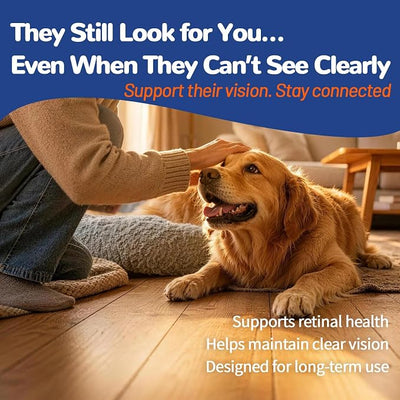 VUN Dog Eye Supplements-Dog Vision Supplement Soft Chew for Cloudy Eyes,Dry Eye and Night Vision of Senior Dogs,Antioxidant Eye Care with Lutein & Zeaxanthin,100 Counts (Chicken Flavor)