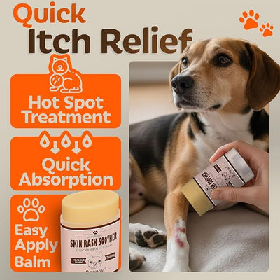 Dog Irritated Skin Relief Hot Spot Soother Balm, 2oz, 2-Pack | Anti-Itch & Allergy, Coconut Oil, Moisturizer, Soothing Relief for Dry Itchy Coat