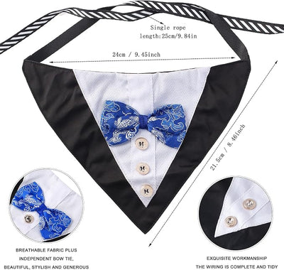 Yewong 2 Pieces Pet Formal Accessories Set - Pet Top Hat with Formal Pet Tuxedo Bandana Collar Birthday Party Gradation Halloween Costumes Accessories for Dog Cat (Set-C) One Size