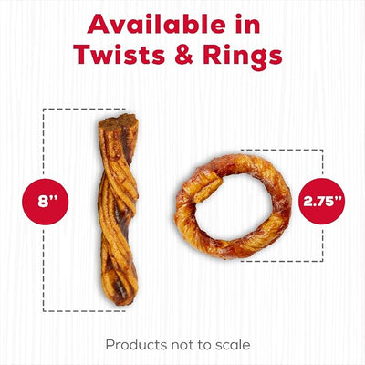 Country Kitchen Rawhide Free Beef Rings Dog Chews, Made with Real Beef, Highly Digestible, Gluten Free, 7 Count