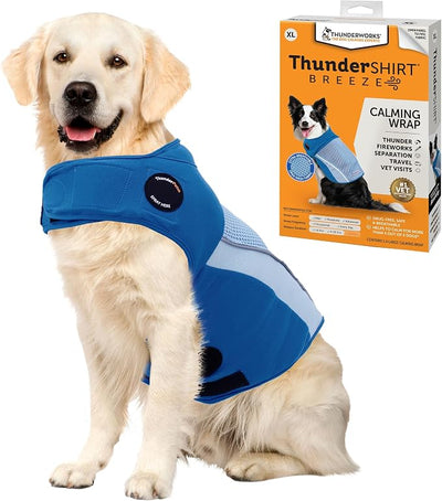 ThunderShirt Breeze for Dogs, X-Large, Sky Blue, Extra Breathable Mesh Fabric, Dog Anxiety Relief Vest for Every Day Stress & Calming During Thunder Storms and Fireworks