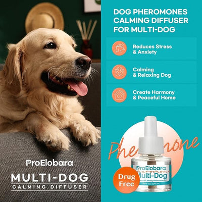 Dog Calming Pheromone Plug Diffuser: Dog Calming Pheromones Diffuser - Reduces Stress & Anxiety Calming Pheromone Diffuser for Dogs - Calm Dogs 60 Supply