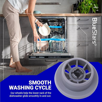 BlueStars 165314 Dishwasher Lower Rack Wheel Bosch Dishwasher Parts - Compatible for Bosch & Kenmore Dishwashers - Replaces 420198 423232 AP2802428 PS8697067 00420198 PS3439123 EAP3439123 - PACK OF 4