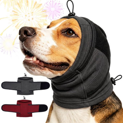 IECOii Small Ear Wrap Dog Ear Cover for Noise Protecion(Gray,Small) | Doggie Calming Hoodie for Anxiety Relief in Thunder Firework Breathable Soft No Shake Adjustable Patches for Dogs Hematoma