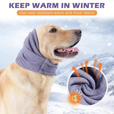 Dog Ear Cover, Comfort Dogs Hoodie for Anxiety, Adjustable Ear Wraps Muffs for Noise Protection, Purple L