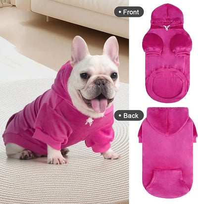 PAWCHIE Dog Hoodie, Premium Dog Sweater for Small Medium and Large Dogs, Tie Dye Pet Cloth with Leash Hole,Puppy Sweatshirt, Pet Outfit, Cat Apparel, Rose Pink SM