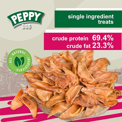 Healthy Half Pig Ears 50 pcs | Natural Dog Treats | Rawhide Alternative | Single Ingredient Chews | Grain-Free | Dental Snack for All Breeds | Long-Lasting Pet Chew