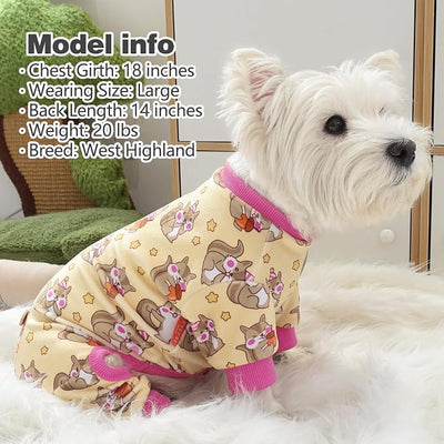 KYEESE Dog Pajamas for Small Dogs Soft Material Stretchable Dogs Pjs Cat Pajama Dog Apparel, Chipmunk, X-Small