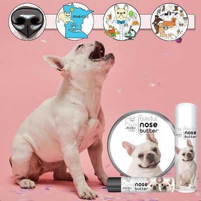 The Blissful Dog Cream French Bulldog Nose Butter, Versatile Dog Nose Balm for Dry Nose, Handcrafted Nose Moisturizer, Easy-to-Apply Dog Essentials, Unscented, 16 oz.