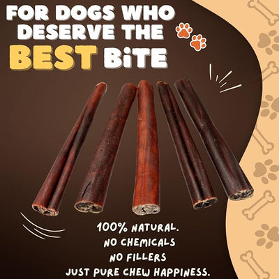 Woofley's 6 Inch Collagen Sticks for Dogs (10 Count) Bully Stick Rawhide Alternative Dog Chews No Hide Bones for Medium & Large Dogs