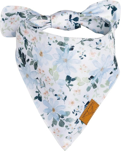 Remy+Roo Dog Bandanas - 2 Pack | Boon Ties X Remy+Roo Dog Bandanas Set | Premium Durable Fabric | Patented Shape Bandanas for Dogs (Spring, Plaid, Floral, Large)