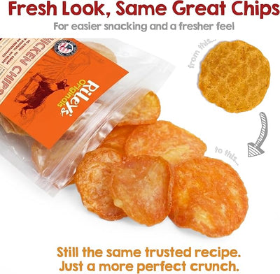 Riley's Waffles Chicken Chips for Dogs - USA Sourced 100% Chicken Breast - Dehydrated and Lean Jerky Treats - Single Ingredient Dog Treat - 6oz