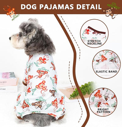 Dog Pajamas Spring Summer Dog Clothes for Small Medium Dogs Girl Boy Cute Soft Puppy Pjs Clothes Doggie Onesies Cat Pet Jammies Outfit (Brown,XL)
