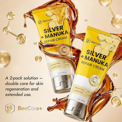 Silver + Manuka Repair Cream for Cat & Dog Wound Care – Helps with Skin Irritation, Scratches, Bites – Hot Spot Treatment for Dogs with Manuka Honey 400+ MGO & Colloidal Silver 25 PPM – 2-Pack
