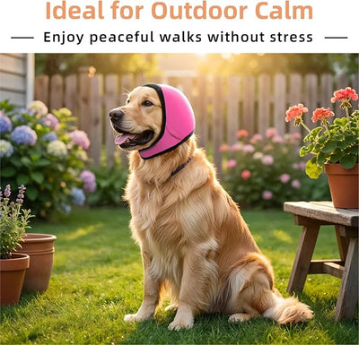 Dog Ear Muffs, No Flap Ear Wrap for Hematoma, Waterproof Calming Hoodie for Bathing, Grooming, Drying & Noise Relief