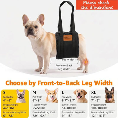 Dog Sling for Large Dogs Hind Leg Support, Magic Tape Dog Lift Harness, Soft Dog Support Harness for Back Legs, Hip Support Harness to Help Senior, Injured, Disabled and After ACL Surgery