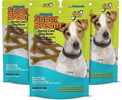 Fido Super Breath Dental Care Bones for Dogs, Small - 13 Count, Pack of 3 - Fresh Breath Dog Dental Treats for Small Dogs - Plaque & Tartar Control - Made in USA - 39 Total