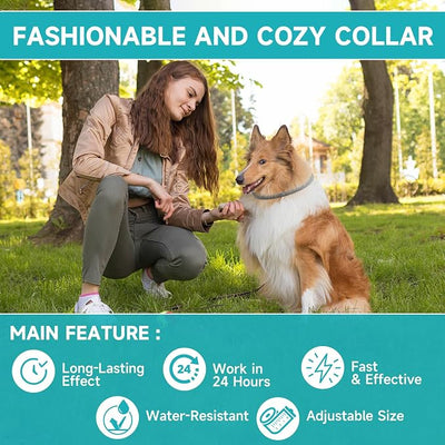 Flea and Tick Prevention for Dogs, 4 Pack Flea Collar for Dogs, Dog Flea and Tick Treatment, 32 Months Protection, Waterproof, Adjustable Collar for Dog, One Size Fits All for All Breeds, Grey