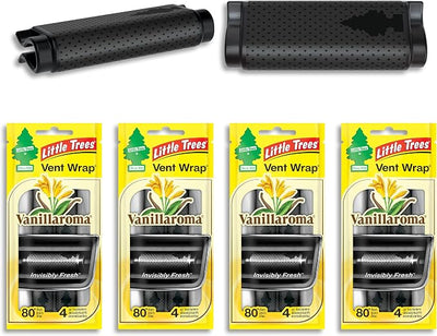LITTLE TREES Car Air Freshener | Vent Wrap Provides Long Lasting Scent, Invisibly Fresh | 16 Air Fresheners | Vanillaroma