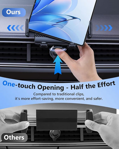 Z Fold 7 Car Mount, Car Vent Phone Holder for Foldable Phones | More Effortless & Secure Clamping, Convenient to Charge, Air Vent No Blockage, Compatible for Z Fold Pixel Fold iPhone