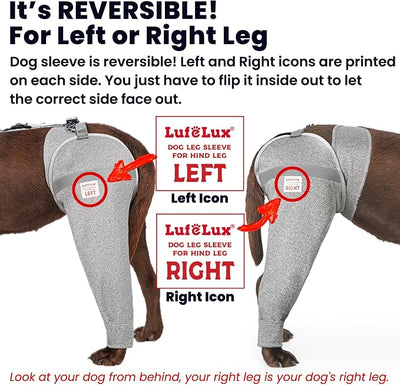 Dog Leg Sleeve for Stop Licking & Post-Surgery Recovery | Protects Injured Rear Legs from Excessive Licking & Scratching | Cone Alternative with Breathable Fabric | Easy to Use (Grey, Large)