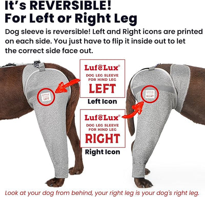 Dog Leg Sleeve for Stop Licking & Post-Surgery Recovery | Protects Injured Rear Legs from Excessive Licking & Scratching | Cone Alternative with Breathable Fabric | Easy to Use (Grey, Small)